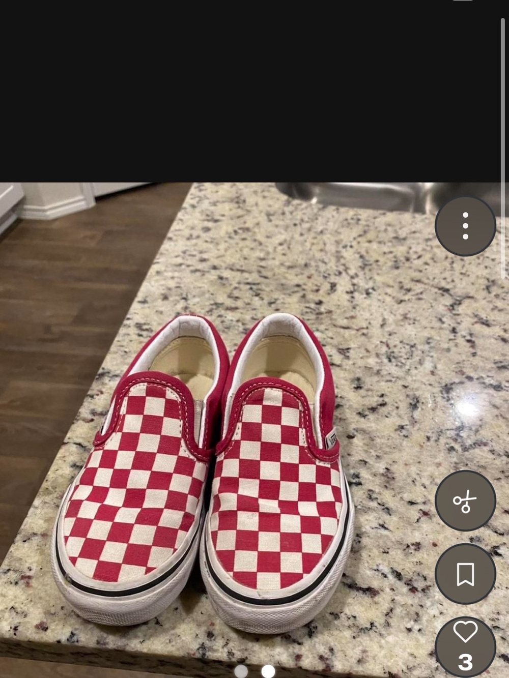 Kids Slip-On Checkerboard Canvas Vans size 11 - Red brand new